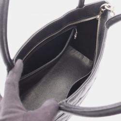 Pre Owned Chanel Medallion Tote Hand Bag Calfskin Leather Black