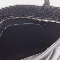 Pre Owned Chanel Medallion Tote Hand Bag Calfskin Leather Black