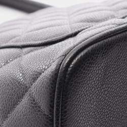 Pre Owned Chanel Medallion Tote Hand Bag Calfskin Leather Black