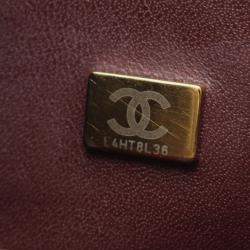 Pre Owned Chanel Matelasse W Flap Chain Shoulder Bag Calf Leather Black