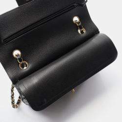 Pre Owned Chanel Matelasse W Flap Chain Shoulder Bag Calf Leather Black