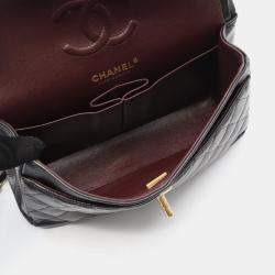 Pre Owned Chanel Matelasse W Flap Chain Shoulder Bag Calf Leather Black