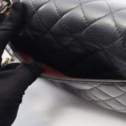 Pre Owned Chanel Matelasse W Flap Chain Shoulder Bag Calf Leather Black