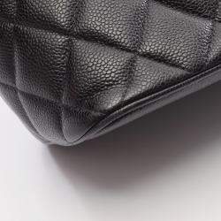 Pre Owned Chanel Medallion Tote Hand Bag Leather Grained Calfskin Black