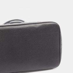 Pre Owned Chanel Medallion Tote Hand Bag Leather Grained Calfskin Black