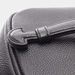 Pre Owned Chanel Coco Mark Vanity Vertical Handbag Calfskin Leather Black