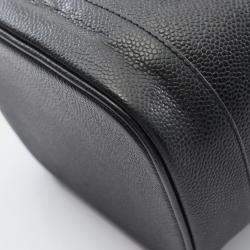 Pre Owned Chanel Coco Mark Vanity Handbag Calfskin Leather Black
