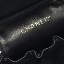 Pre Owned Chanel Coco Mark Vanity Handbag Calfskin Leather Black