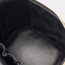 Pre Owned Chanel Coco Mark Vanity Handbag Calfskin Leather Black