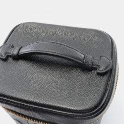 Pre Owned Chanel Coco Mark Vanity Handbag Calfskin Leather Black
