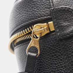 Pre Owned Chanel Coco Mark Vanity Handbag Calfskin Leather Black