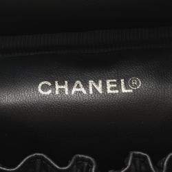 Pre Owned Chanel Coco Mark Vanity Handbag Calfskin Leather Black