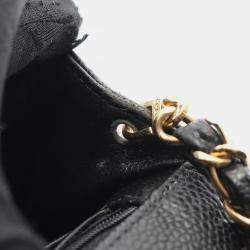 Pre Owned Chanel Mini Matelasse Chain Shoulder Bag Calfskin Leather Black