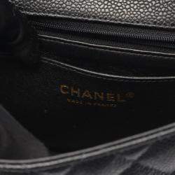 Pre Owned Chanel Mini Matelasse Chain Shoulder Bag Calfskin Leather Black