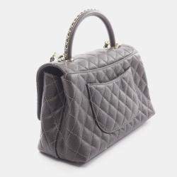 Pre Owned Chanel Coco Handle 29 Flap Matelasse Shoulder Handbag Leather Brown