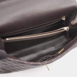 Pre Owned Chanel Coco Handle 29 Flap Matelasse Shoulder Handbag Leather Brown