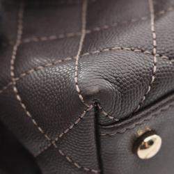 Pre Owned Chanel Coco Handle 29 Flap Matelasse Shoulder Handbag Leather Brown