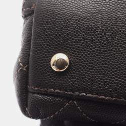 Pre Owned Chanel Coco Handle 29 Flap Matelasse Shoulder Handbag Leather Brown