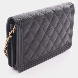 Pre Owned Chanel Boy Chanel Matelasse Chain Crossbody Shoulder Bag Leather