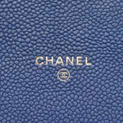 Pre Owned Chanel Matelasse Half Coco Chain Shoulder Crossbody Calf Leather Blue