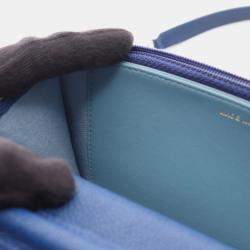 Pre Owned Chanel Matelasse Half Coco Chain Shoulder Crossbody Calf Leather Blue