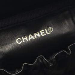 Pre Owned Chanel Coco Mark Vanity Handbag Leather Calfskin Black