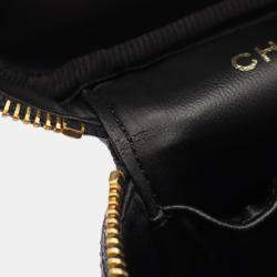 Pre Owned Chanel Coco Mark Vanity Handbag Leather Calfskin Black