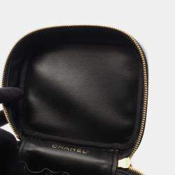 Pre Owned Chanel Coco Mark Vanity Handbag Leather Calfskin Black