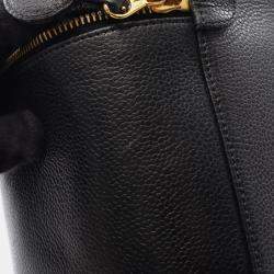 Pre Owned Chanel Coco Mark Vanity Handbag Leather Calfskin Black