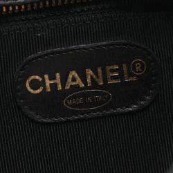 Pre Owned Chanel Triple Coco Tote Chain Shoulder Bag Leather Black