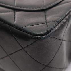 Pre Owned Chanel Matelasse Chain Crossbody Shoulder Bag Lambskin Black