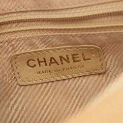 Pre Owned Chanel Matelasse Chain Shoulder Bag Leather Beige