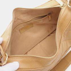 Pre Owned Chanel Matelasse Chain Shoulder Bag Leather Beige