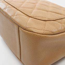 Pre Owned Chanel Matelasse Chain Shoulder Bag Leather Beige