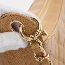 Pre Owned Chanel Matelasse Chain Shoulder Bag Leather Beige