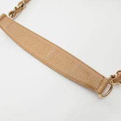 Pre Owned Chanel Matelasse Chain Shoulder Bag Leather Beige