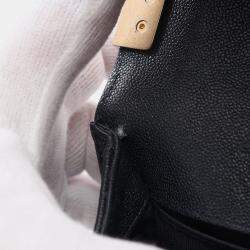 Pre Owned Chanel Boy Chanel Small Chain Shoulder Bag Leather Navy