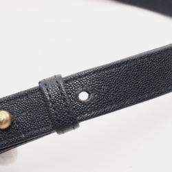 Pre Owned Chanel Boy Chanel Small Chain Shoulder Bag Leather Navy