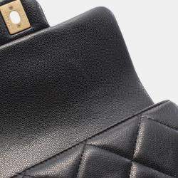 Pre Owned Chanel Matelasse Mini Flap Chain Shoulder Bag Leather Black