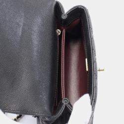 Pre Owned Chanel Coco Handle Xxs Matelasse 2Way Handbag Leather Black