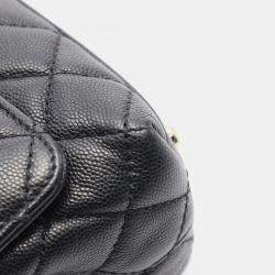 Pre Owned Chanel Coco Handle Xxs Matelasse 2Way Handbag Leather Black