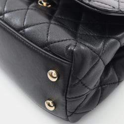 Pre Owned Chanel Coco Handle Xxs 2Way Shoulder Handbag Lamb Leather Black