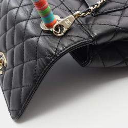 Pre Owned Chanel Coco Handle Xxs 2Way Shoulder Handbag Lamb Leather Black