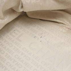 Pre Owned Chanel Chocolate Bar Hand Shoulder Bag Leather Calfskin Beige