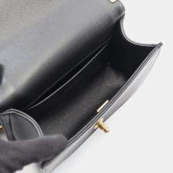 Pre Owned Chanel Boy Chanel Small Chain Shoulder Bag Grained Calf Black