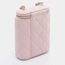 Pre Owned Chanel Matelasse Crossbody Chain Shoulder Bag Calfskin Pink