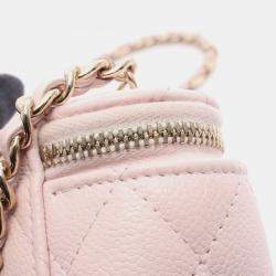 Pre Owned Chanel Matelasse Crossbody Chain Shoulder Bag Calfskin Pink