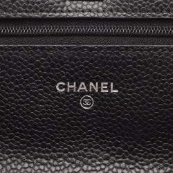 Pre Owned Chanel Matelasse Chain Shoulder Bag Grained Calfskin Black