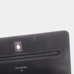 Pre Owned Chanel Matelasse Chain Shoulder Bag Grained Calfskin Black