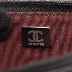 Pre Owned Chanel Matelasse Chain Shoulder Bag Grained Calfskin Black